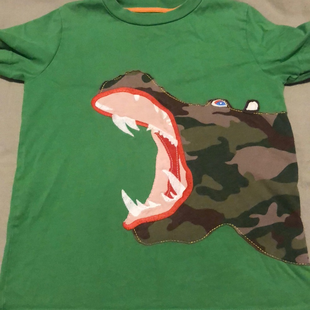 Mini Boden Hippo Camo Appliqué Shirt